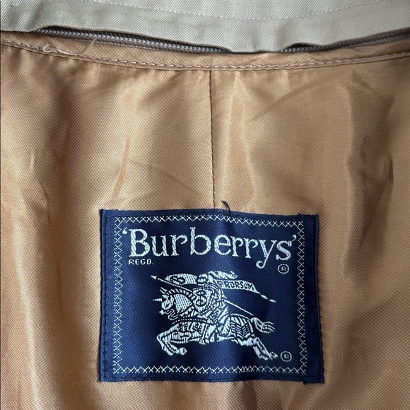 Vintage Burberry Overcoat Mens Tan Novacheck Plaid Long Checkered Trench SZ 46 - Picture 9 of 16